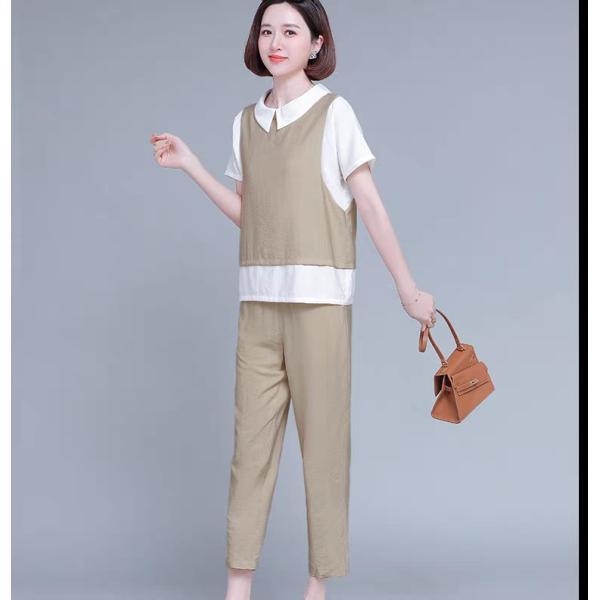 レディースファッション 2色 セットアップ 半袖 シャツ パンツ