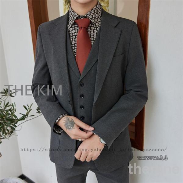 メンズスーツ 上下セット スーツ ファッション上品 紳士用 カジュアル 