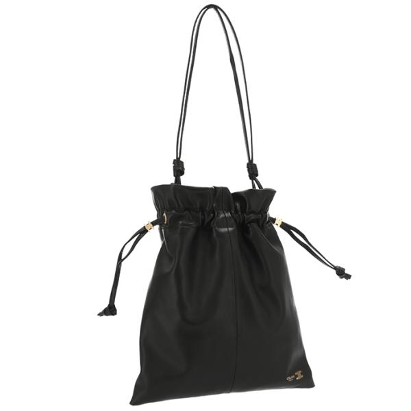 セリーヌ；シルク巾着 ヴィンテージ CELINE セリーヌ マカダム 巾着 ポーチ バッグ ブラウン