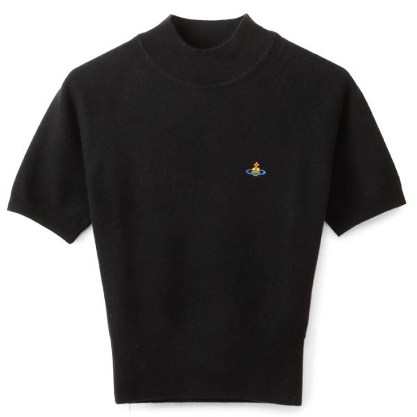ヴィヴィアン ウエストウッド VIVIENNE WESTWOOD ニット BEA モックネック オーブロゴ ワンポイント ハイリブ セーター ショートスリーブ 18030034 Y0018 N401 Vivienne Westwood（ヴィヴィアンウエストウッド） 【並行輸入品