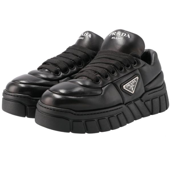 PRADA 厚底ソールスニーカー Amazon | [Prada] プラダ レザースニーカー 三角ロゴ レース