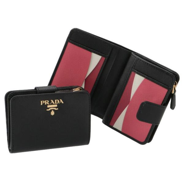 PRADA プラダ 財布 二つ折り サフィアーノ バイカラー ミニ財布 PRADA プラダ 財布 二つ折り サフィアーノ バイカラー ミニ財布