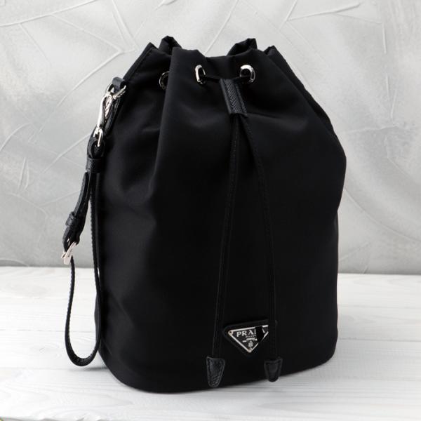 【並行輸入品】 PRADA ポーチ Re-Nylon トライアングルロゴ リナイロン 巾着ポーチ リストストラップ付き 1NS369 R067