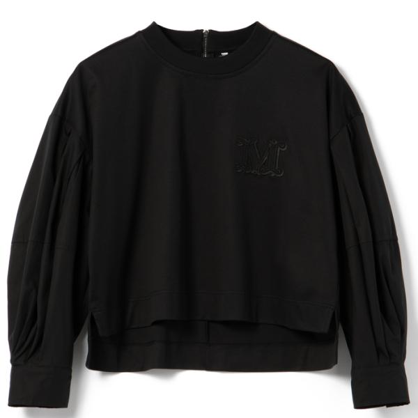 マックスマーラ MAX MARA シャツ ドリー コットン ポプリン ジャージー Tシャツ パフスリーブ バックファスナー 2411941012 0013 asafezone_24119410120013