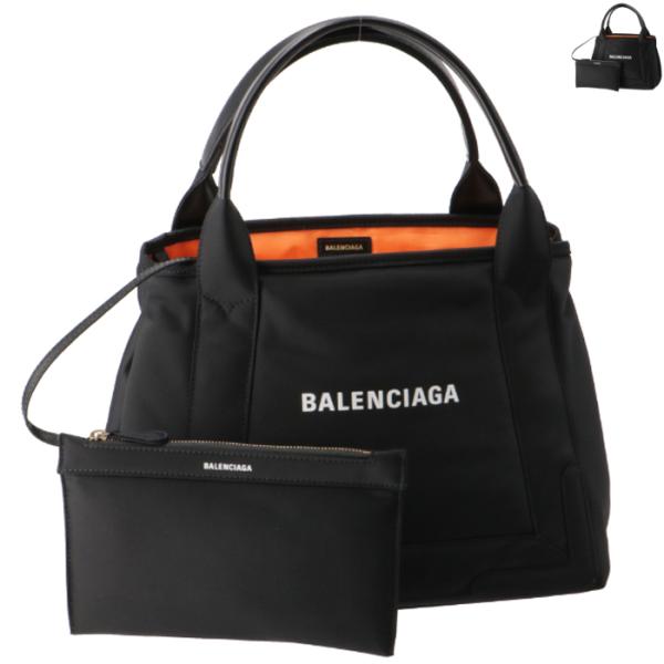 BALENCIAGA トートバッグ ネイビー カバ スモール ナイロン バッグ 