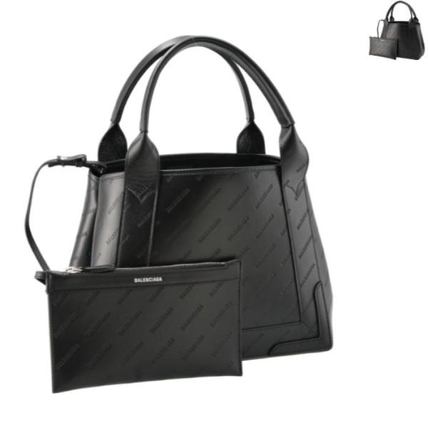 BALENCIAGA トートバッグ S ロゴ エンボス レザー ネイビー カバ BALENCIAGA トートバッグ S ロゴ エンボス レザー ネイビー カバ