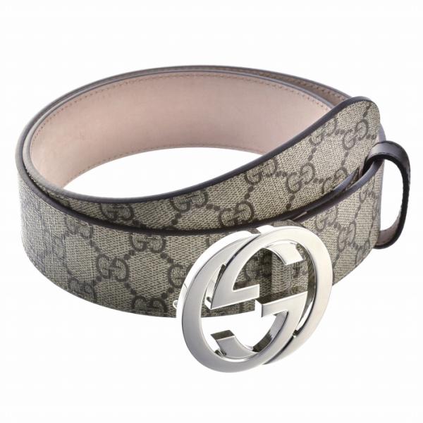 美品‼️グッチ ベルト インターロッキング GGスプリーム　レザー KGDHN GUCCI 【並行輸入品】 ベルト インターロッキング Gバックル 4cm