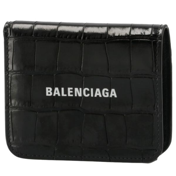 バレンシアガ BALENCIAGA 財布 二つ折り クロコ ミニ財布 ロゴ