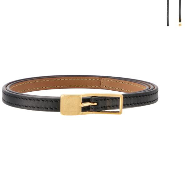 LOEWE ロエベ　アマソナパッドロックベルト　スムースカーフ　ブラックゴールド 国内発】LOEWE アマソナ パッドロック レザー ベルト (LOEWE/ベルト