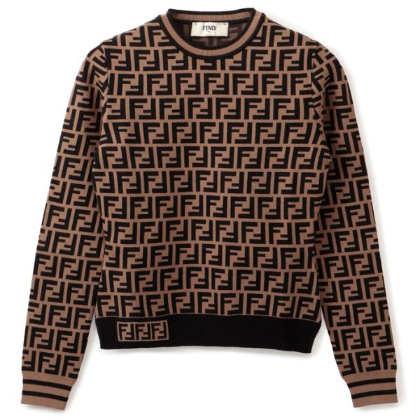 フェンディ FENDI ニット ストライプライン セーター FFロゴ ズッカ柄 FZY703 A5QG F118W FENDI（フェンディ） 【並行輸入品】 ニット ストライプライン