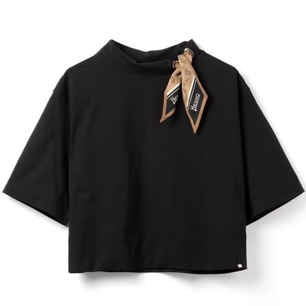 美品　HERNO 現行　ドッキング八分丈カットソー　シルクスカーフ　38 HERNO（ヘルノ） 【並行輸入品】 HERNO Tシャツ シルクスカーフ付き
