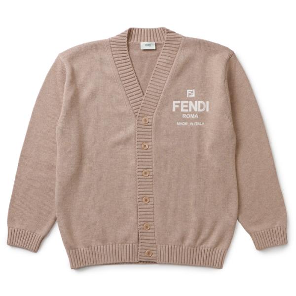 t*i様 FENDI ブラウン ニットカーディガン FENDI（フェンディ） 【並行輸入品】 大人もOK キッズ カーディガン