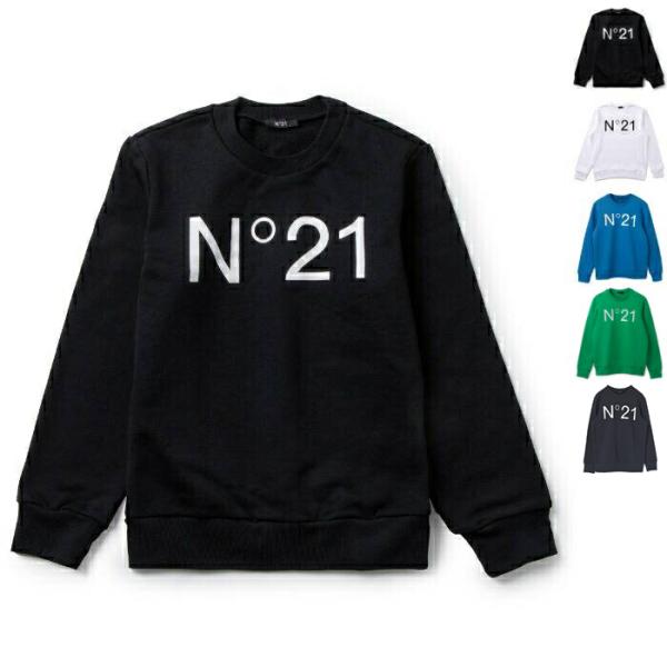 N°21 - ヌメロ ヴェントゥーノ N°21 【大人もOK】キッズ ロゴ スウェットシャツ トレーナー ラウンドネック N21588 N0154 0N100 asafezone_n21588n0154