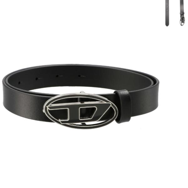 DIESEL レザーベルト B-1DR 25 レザー 2.4cm幅 オーバルD X09716 DIESEL レザーベルト B-1DR 25 レザー 2.4cm幅 オーバルD X09716