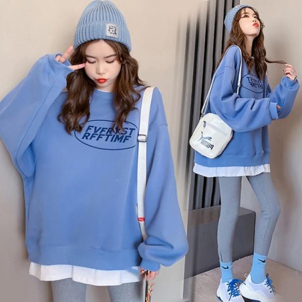 マタニティ ロング Tシャツ トップス 長袖トレーナー スウェット 部屋着  長袖 産前産後 カットソー パーカー Tシャツ ロンT ロングTシャツ  旅行 トレンド オレンジ ブルー シンプル