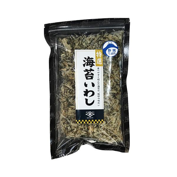 食べるいわし削りぶしと香りの良い国産の刻み焼きのりをあわせました。ご飯、お豆腐などにふりかけてお召し上がりください。第67回全国水産加工たべもの展において農林水産大臣賞を受賞しました。常温保存で賞味期限6カ月