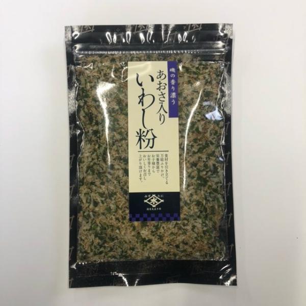 いわし削り粉と国内産のあおさを使用。焼きそば、おでん、お好み焼きや、納豆、お豆腐などのふりかけに。お醤油をかけてごはんにもおすすめです。常温保存で賞味期限6ヶ月