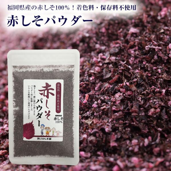 赤しそパウダー 20g×2袋 着色料不使用 食塩不使用（※追加食塩なし） 福岡県産赤シソ100％ パウダー メール便