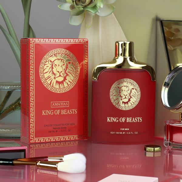 【商品説明】性別：MEN大人気だった「ライオンレッド」が好評の香りはそのままに、「キングオブビーストレッド」として再登場しました。シトラスのフレッシュさとグリーンフローラルの甘さが力強さを感じさせる魅惑の香りです。「AMATIAS（アマティ...