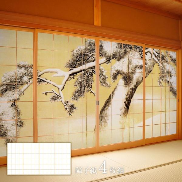 アサヒペン 障子 デザイン障子紙 三尺四枚建て 日本の名画 円山応挙