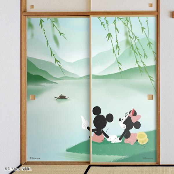 アサヒペン ディズニーキャラクター ふすま紙 ミッキー＆ミニー 湖畔
