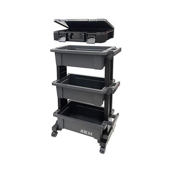 SK11 藤原産業 ツールワゴン (全段ボックス型) & パーツストッカー