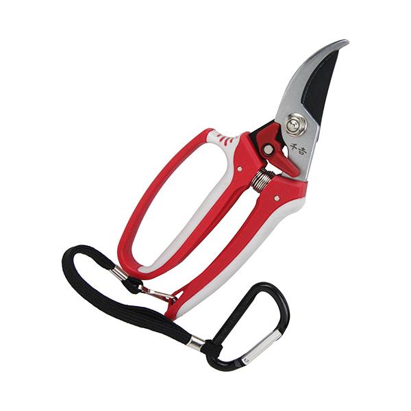 ≪用途≫庭木の剪定作業用。≪特徴≫女性の方が使っていただくのに最適設計の園芸鋏です。錆び、ヤニに強いフッ素コート加工刃です。すべりにくく、作業時の衝撃を緩和する樹脂付きハンドルです。保管時や、作業中の落下防止に便利に使えるカラビナ付きです。...