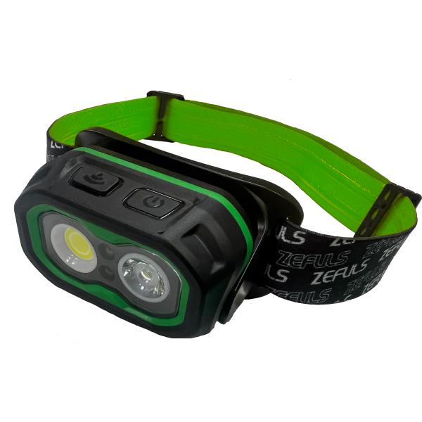 ゼフルス 800lm 充電式LED防水ヘッドライト スコールマン ZA-SM800 防