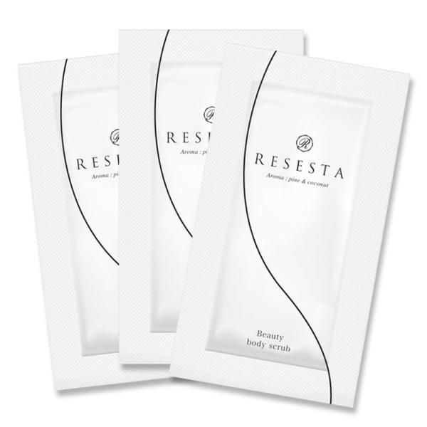 RESESTA スクラブウォッシュ サンプル(※こちらは10gのサンプル 3個セットです)使うほどによりツルツルすべすべな桃肌へ♪[角質ケア]：自然由来のとうもろこしの天然スクラブを配合。 [保湿ケア]：美容液成分91％配合。[整肌ケア]：...