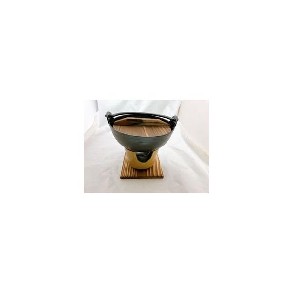 15cm 蓋付鍋 一人鍋用 ミニコンロセット 黒 寄せ鍋セット 火入れ敷板セット 一人用 一人鍋 卓上コンロ ひとり鍋 ソロ鍋 飲食店 懐石料理 シンプル 無地 ブラック