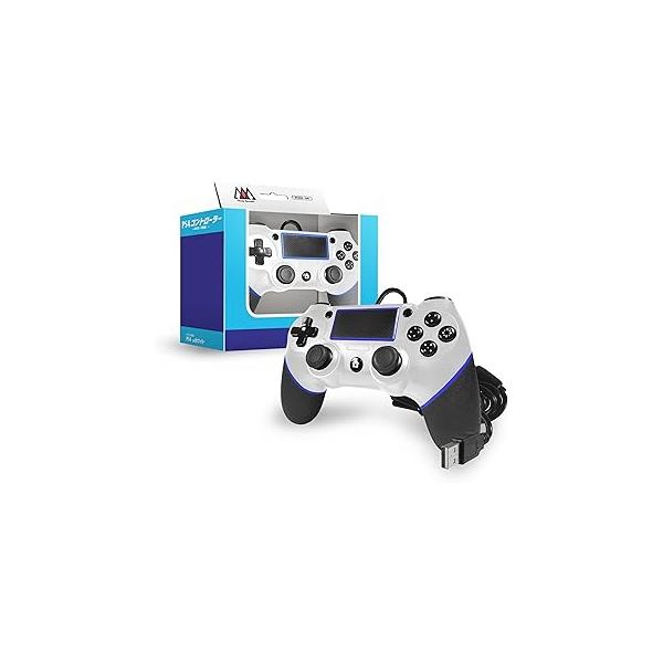 【新品】【PS4HD】有線コントローラ ホワイト 2m[お取寄せ品]