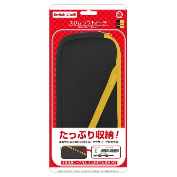 【新品】【NSHD】(Switch Lite用)スリムソフトポーチ （ブラックイエロー）[お取寄せ品]