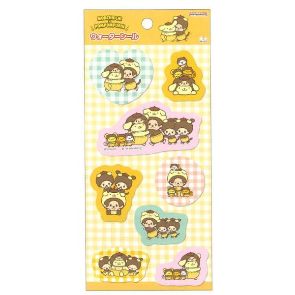 [メール便OK]【新品】【seal】ウォーターシール モンチッチ×ポムポムプリン Ｍ[在庫品]