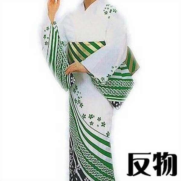 浴衣 反物 白 緑 桜 吉原つなぎ メンズ レディース 絵羽 ゆかた 祭 （s