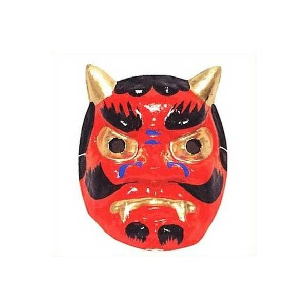 お面 赤鬼 踊り 小道具 赤 （s3282） 節分 豆まき 鬼 日舞 日本舞踊 時代劇 歌舞伎 取寄せ商品