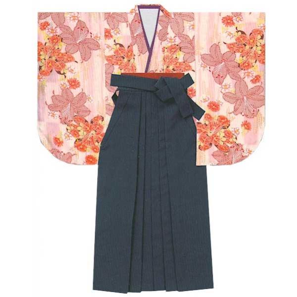 卒業式 二尺袖着物 袴 セット ５点セット No14-1 着物 二尺袖 きもの 和服 レディース 女性 レトロ 激安 謝恩会 袴セット ZR