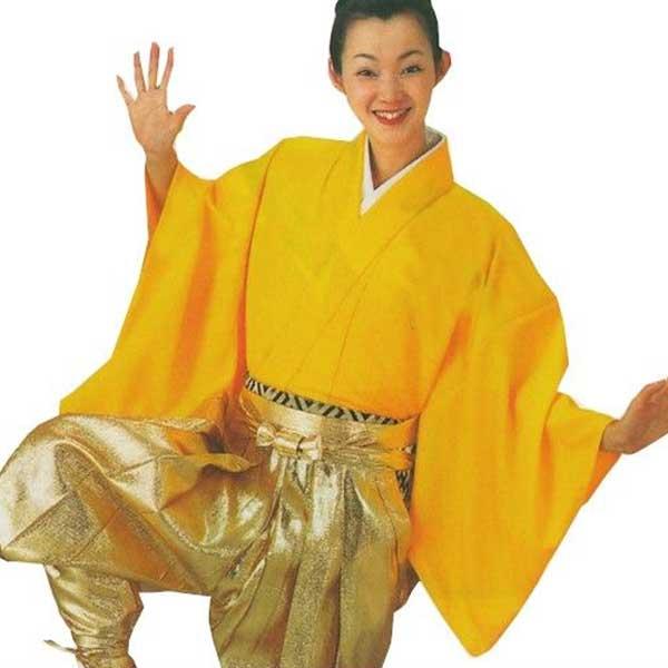 丈の短い着付けのことを、歌舞伎では半着付と呼んでいます。舞台で動きやすい様に工夫した独特の形態のもので、袴をはく場合は、たいていこの半着付を着ます。見た目に美しく、舞台で動きやすく、また着装上の便宜を考えた歌舞伎独特の仕立てです。【サイズ】...