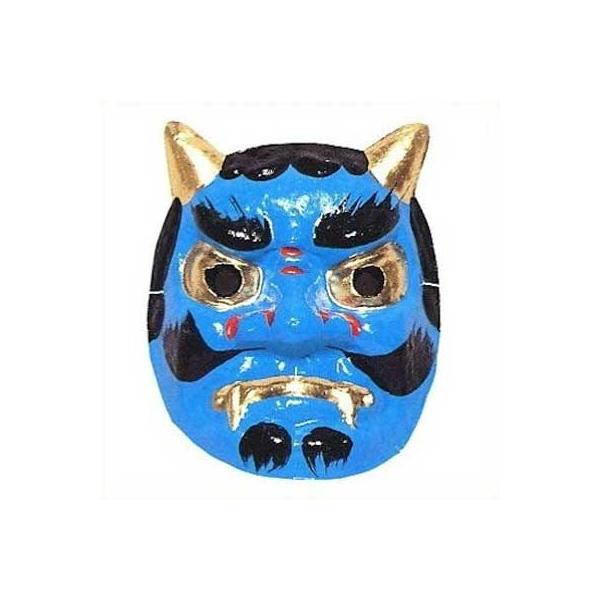 お面 青鬼 踊り 小道具 青 （s3281） 節分 豆まき 鬼 日舞 日本舞踊 時代劇 歌舞伎 取寄せ商品