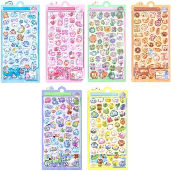 外観形状：このステッカーは透明なプラスチックカードに封入されており、全体は長方形形状で、上部に円形の吊り穴が設けられています。ステッカー部分は複数の独立した小さなデザインから構成されており、それぞれを個別に剥がして貼り付けることができます。...
