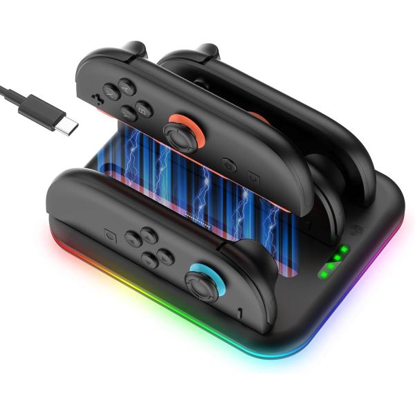 Switch2 専用 4ポート充電ドック チャージングステーション 4台同時