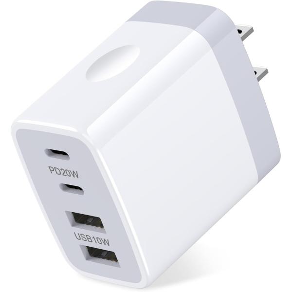 Type Cコンセント タイプc 充電器 4ポート 合計30W iPhone 16充電器 