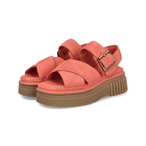 Clarks クラークス EVAMAR WISH レディース厚底サンダル スエード レザー(エヴァマーウィッシュ) 26181200 コーラルスエード Clarks（クラークス） EVAMAR WISH レディース厚底サンダル スエード