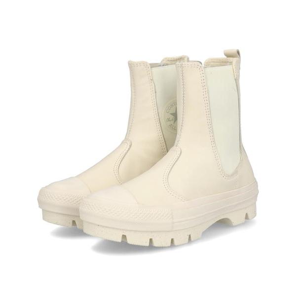 converse コンバース LEATHER ALL STAR SG CHUNK SHIN-HI レディーススニーカーブーツ ハイカット(レザーオールスターSGチャンクSHINHI) 1SD268 アイボリー CONVERSE（コンバース） LEATHER ALL STAR SG CHUNK SHIN-HI