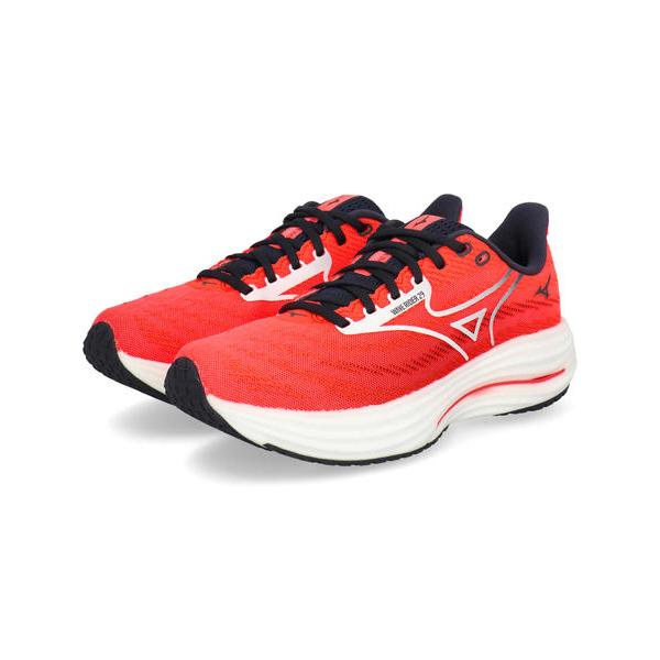 mizuno ミズノ WAVE RIDER 29【軽量】メンズスニーカー ランニングシューズ(ウエーブライダー29) J1GC2503 12 ネオンレッド/ホワイト/ブラック MIZUNO（ミズノ） WAVE RIDER 29 軽量 メンズスニーカー ランニング