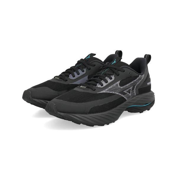 mizuno ミズノ WAVE RIDER GTX 3 防水透湿 軽量 メンズスニーカー ランニング ウエーブライダーゴアテックス3 J1GC2577 01 ブラック/ライトパープル/ブルー