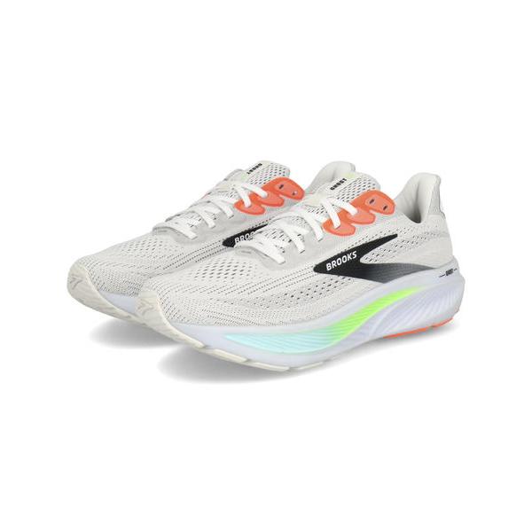 BROOKS ブルックス GHOST 17【軽量】メンズスニーカー ランニングシューズ(ゴースト17) BRM4423 W/GRN ホワイト/ピンククレー/ゲッコー