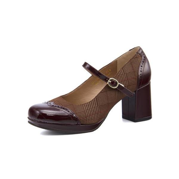 ブランコワール 本革 ラウンドトゥ ストーム付パンプス ショップ