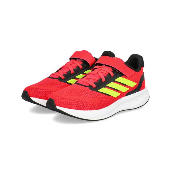 adidas アディダス CORE FAITO 5.0 EL C 軽量 キッズスニーカー 運動会 子供靴 コアファイト5.0ELC JP9400 ルシッドレッド/ルシッドレモン/コアブラック