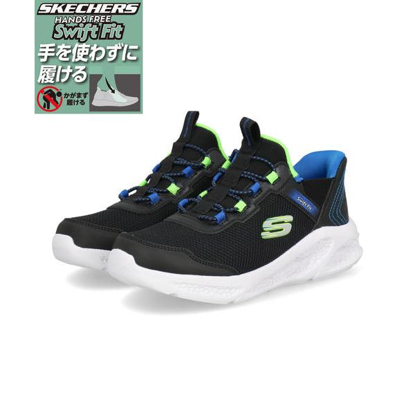SKECHERS スケッチャーズ SWIFT FIT スウィフトフィット CRATER-LIGHTS-DECLAN 軽量 キッズスニーカー クレーターライト 415059L [HF] ブラック/ブルー/ライム