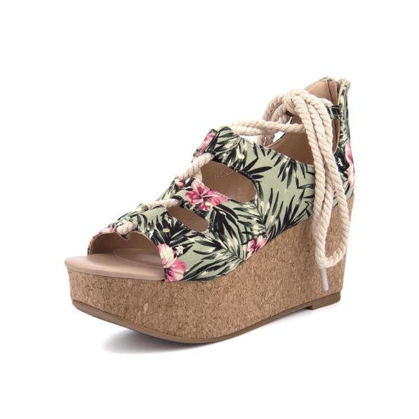 バイあしながおじさん Byあしながおじさん レディース 厚底レースアップサンダル マルチカラー 靴の通販総合オンラインasbee 通販 Paypayモール